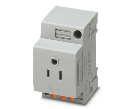 Phoenix Contact USA Mains Sockets, 15A, DIN Rail Mount, 125 V