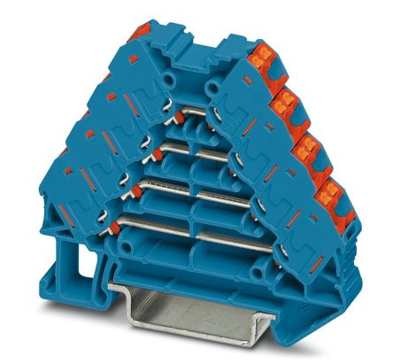 Phoenix Contact 3270120 PTRV 4 BU/RD Series Blue, 0.14 → 2.5mm², Push In Termination