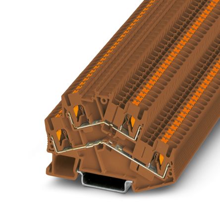 Phoenix Contact 1037088 PTTBS 2.5 BN Series Brown, 0.14 → 4mm², Push In Termination, ATEX, IECEx