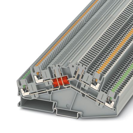 Phoenix Contact 3210402 PTTBS 2.5-2TGB Series Grey, 0.14 → 4mm², Push In Termination