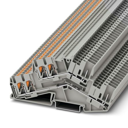 Phoenix Contact 3210604 PTTBS 2.5-TWIN/2P Series Grey, 0.14 → 4mm², Push In Termination