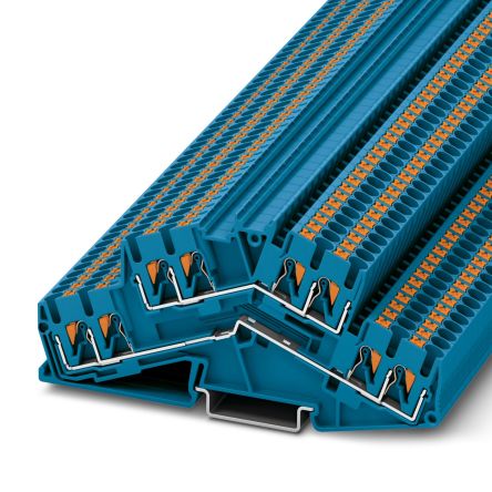 Phoenix Contact 3210610 PTTBS 2.5-QUATTRO BU Series Blue, 0.14 → 4mm², Push In Termination