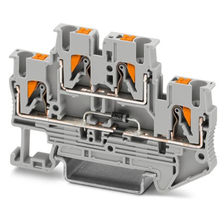 Phoenix Contact 3211427 PTTB 2.5-DIO/UL-UR Series Grey, 0.14 → 4mm², Push In Termination
