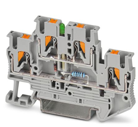 Phoenix Contact 3215042 PTTB 2.5-ILA 100 Series Grey, 0.14 → 4mm², Push In Termination