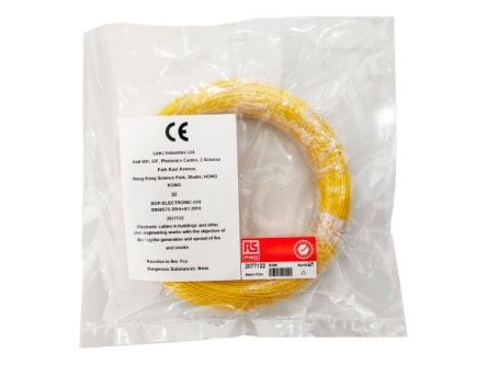 RS PRO Einzeladerleitung 0,2 Mm², 24 AWG 50m Gelb ETFE Isoliert