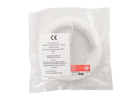 RS PRO Einzeladerleitung 0,12 Mm², 26 AWG 50m Weiß ETFE Isoliert