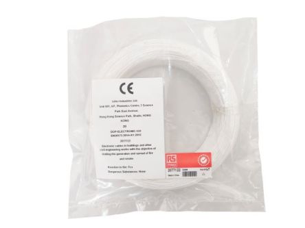 RS PRO Hook Up Wire, 0,05 Mm², Blanc, 30 AWG, 100m, 300 V