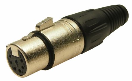 RS PRO -Connecteur XLR Femelle Droit 7 Voies Montage Sur Câble, Placage Argent