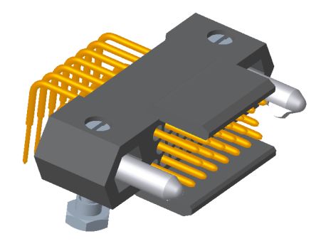 Amphenol Socapex HDAS Leiterplatten-Stiftleiste Stecker Gewinkelt, 20-polig / 3-reihig, Raster 1.905mm,