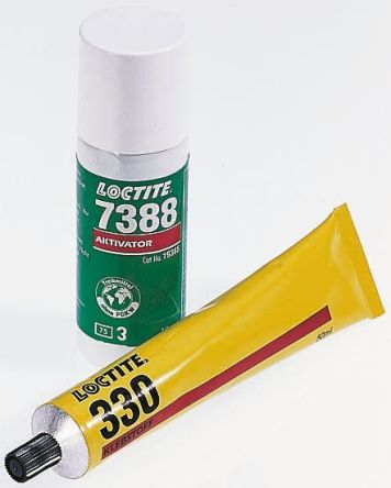 Loctite 330 + 7388 Methacrylat Acrylklebstoff Flüssig Gelb, Dose, Tube 40 Ml, 50 Ml, Für Keramik, Kunststoff