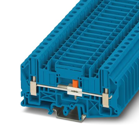 Phoenix Contact UT Series UT 6-T/SP BU Disconnect Terminal Block, 2-Way, 41A, 0.2 → 10 mm² Wire, Screw
