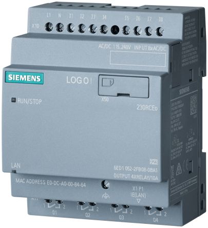 Siemens LOGO! Series PLC CPU For Use With LOGO! 8.3, 115 V Ac/dc, 230 V Ac/dc Supply, Relay Output, 8-Input, Digital
