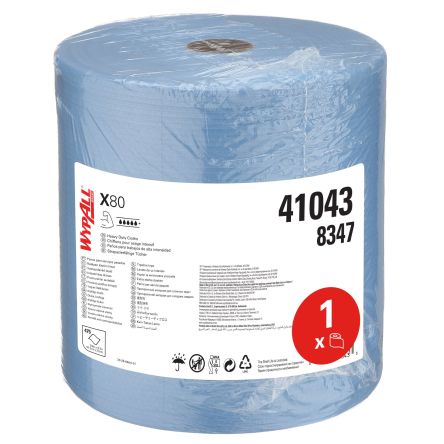 Kimberly Clark Toallitas Desechables Para Limpieza General WypAll De Color Azul, En Rollo De 475