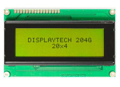 Displaytech 段码液晶屏, 204G系列, 字母数字显示