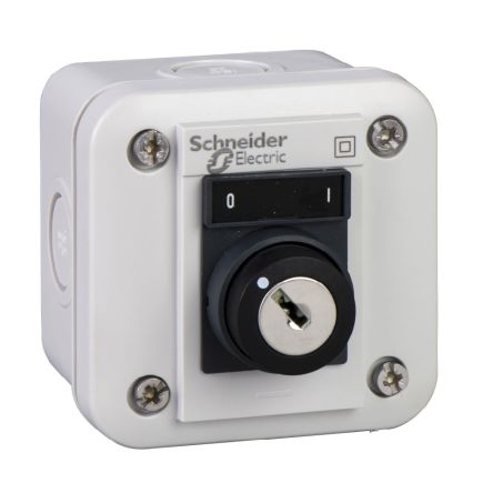 Schneider Electric Push Button Control Station - SPDT, Polycarbonate, 1 Cutouts, Black, IP54