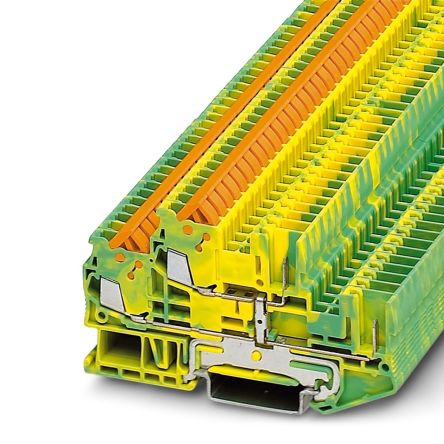 Phoenix Contact 3050219 5/ 2P, QTTCB 1 Series Green/Yellow, 0.25 → 1.5mm²