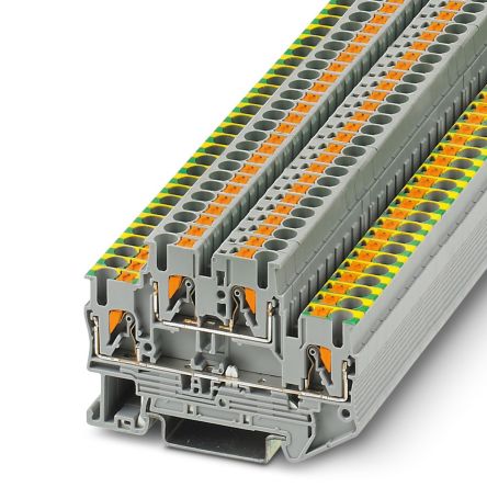Phoenix Contact 3210978 PTTB 2.5-PE/L Series Grey, 0.14 → 4mm², Push In Termination