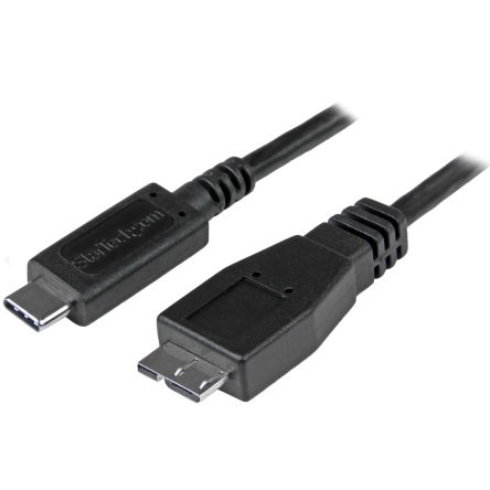 Startech USB线, USB C公插转Micro USB B公插, 1m长, USB 3.1, 黑色