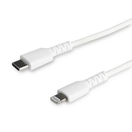 Startech 坚固的 USB 电缆 USB线, Lightning公插转USB C公插, 2m长, USB 2.0, 白色