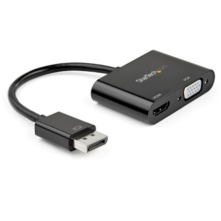 StarTech.com Adapter 1920 X 1080, 3840 X 2160, Ausgänge:2, In:DisplayPort, Out:HDMI, VGA, 200mm Kabel
