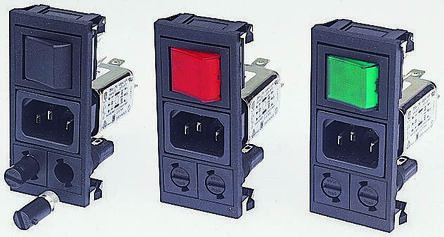 Bulgin C14 IEC Filter Stecker, 250 V Ac / 10A, Snap-In