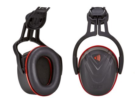 MSA Safety V-Gard Ear Defender With Helmet Attachment, 36dB, Black, Red