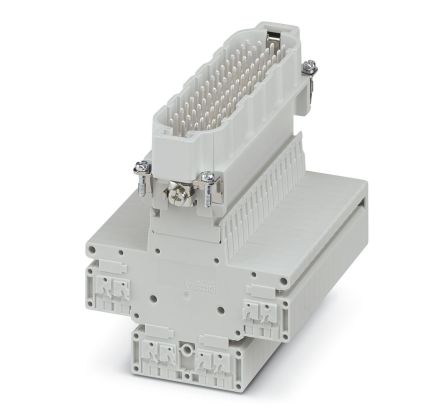 Phoenix Contact HEAVYCON Series HC-D64-PTT-M Terminal Block Connector, 64-Way, 10A, 20 → 16 AWG Wire, Push In