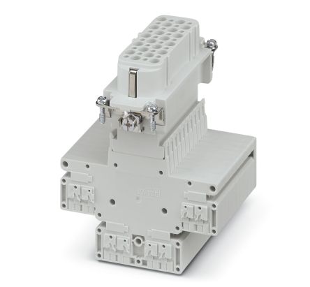 Phoenix Contact HEAVYCON Series HC-D40-PTT-F Terminal Block Connector, 40-Way, 10A, 20 → 16 AWG Wire, Push In