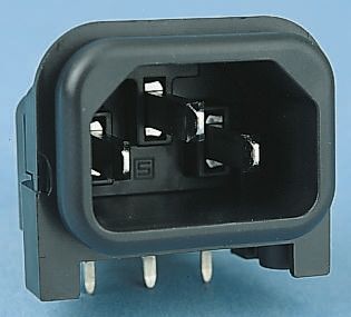 Schurter IEC-Steckverbinder C14 250 V Gewinkelt, Tafelmontage, Stecker / 10A, Schrauben, Löten Ohne Schalter