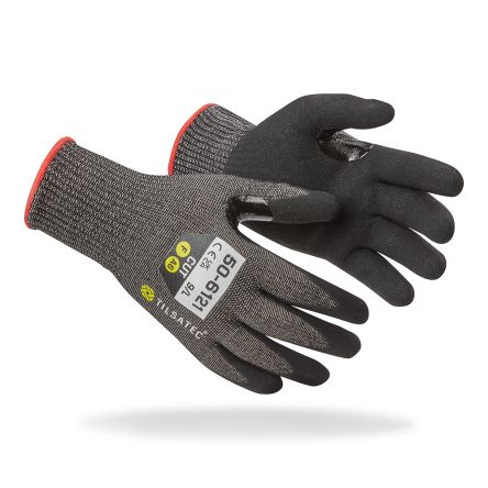 Tilsatec Guantes Resistentes A Cortes De RhinoYarn® Negro/gris Serie 50-6121, Talla 8, M, Con Recubrimiento