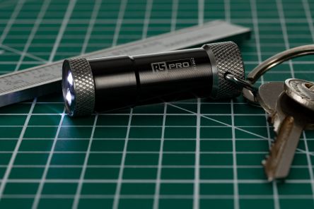 RS PRO Taschenlampe Schlüsselanhänger LED Schwarz, 10 Lm, 53 Mm