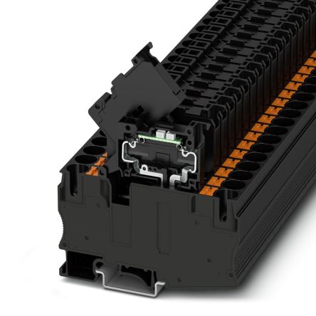 Phoenix Contact 1090619 PT 10 Series Black, Push In Termination, Fused