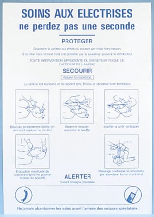 Brady Electrical Safety Safety Poster, PP, French, 350 Mm, 500mm