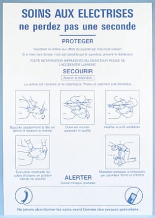 Brady Französisch Sicherheitsplakat, Elektrische Sicherheit, PP H 350 Mm B 500mm