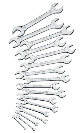 SAM 17-Piece Open Ended Spanner Set, 3.2 X 5 → 38 X 42 Mm