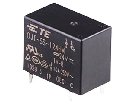 TE Connectivity PCB Mount Relay, 24V Dc Coil, 16A Switching Current, SPST