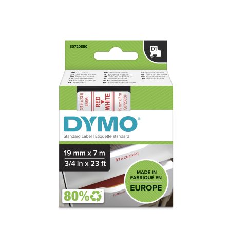 Dymo Rhino Beschriftungsband Rot Für 360, 420P, 450 DUO, 500TS, Mobile Labeler Auf Weiß