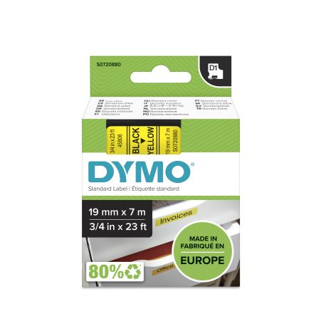 Dymo Rhino Beschriftungsband Schwarz Für 360, 420P, 450 DUO, 500TS, Mobile Labeler Auf Gelb