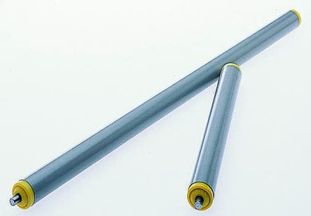 Interroll PVC Round Conveyor Roller Spring Loaded 20mm Dia. X 400mm L, 5N Load Capacity Stainless Steel, 6mm Spindle,