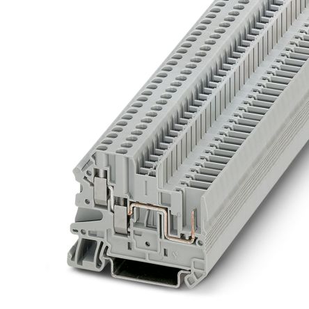 Phoenix Contact UT Series UT 2,5-TWIN/1P Feed Through Terminal Block, 3-Way, 24A, 26-12-2020 AWG Wire, Screw Termination