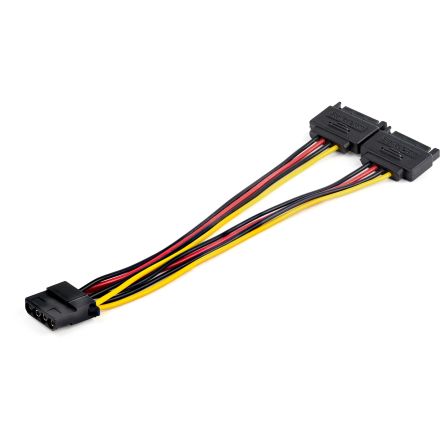 StarTech.com Male SATA Power x 2 to Female LP4 Cable, 150mm