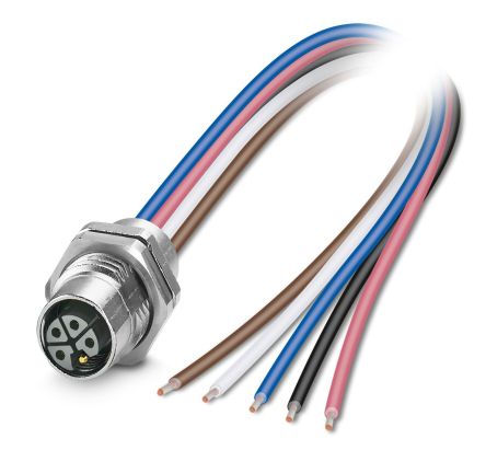 Phoenix Contact, 1425 IP67 Rear Mount 5P Power Connector Socket, Rated At 16A, 63 V