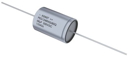 KEMET Condensatore, Serie PEG124, 47μF, 63V Cc, -10 → +30%, +125°C, Assiale, Foro Passante