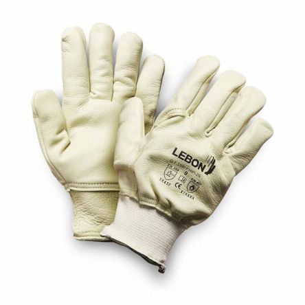 Lebon Protection Guantes Resistentes A Cortes De Piel Beige Serie GT350/FHP/27, Talla 11, XL