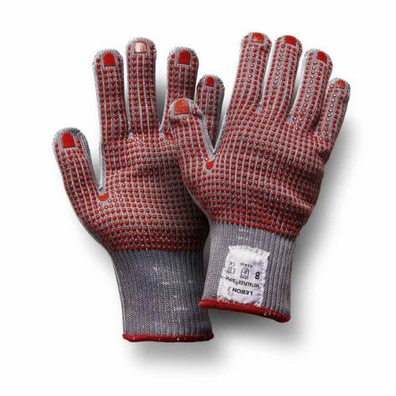 Lebon Protection METALFLEX/D/PVC Grey Stainless Steel Cut Resistant Cut Resistant Gloves, Size 9, Large, PVC Coating