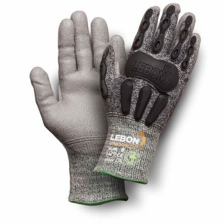 Lebon Protection SHOCKPROTEC/F Schneidfeste Handschuhe, Größe 9, L, Schneidfest, HPPE Grau 1 Stk.