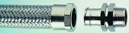 Adaptaflex SPB Messing Kabelrohr Befestigung Anschlussstück M16 1.5mm Silber Nickelplattiert-Finish IP54
