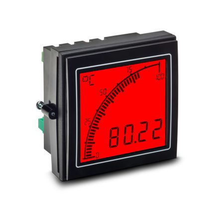 Trumeter 温度仪表, 测量温度, 68mm高切面, LCD