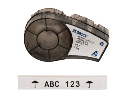 Brady B-423 Polyester Beschriftungsband Schwarz Für M210, M210-LAB, M211, BMP21 LAB, BMP21-PLUS Auf Weiß