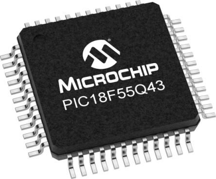 Microchip PIC18F55Q43-I/PT PIC Microcontroller, PIC18, 20MHz, 32 KB Flash, 48-Pin TQFP